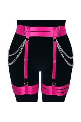 Chaîne de ceinture gothique pour femme, porte-jarretelles, bas de corps, jambe, cuisse, sangle de taille en métal, festival, 