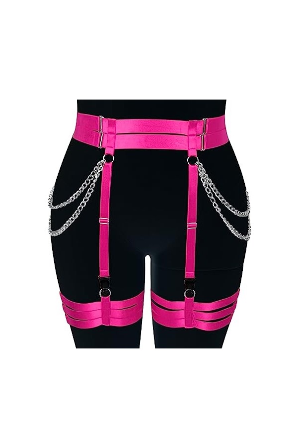 Chaîne de ceinture gothique pour femme, porte-jarretelles, bas de corps, jambe, cuisse, sangle de taille en métal, festival, 