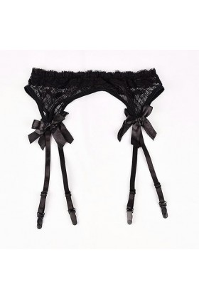 Jarretières de mariage en dentelle avec nœud pour femme, sexy, mince, transparent, porte-jarretelles pour cuisses hautes, noi