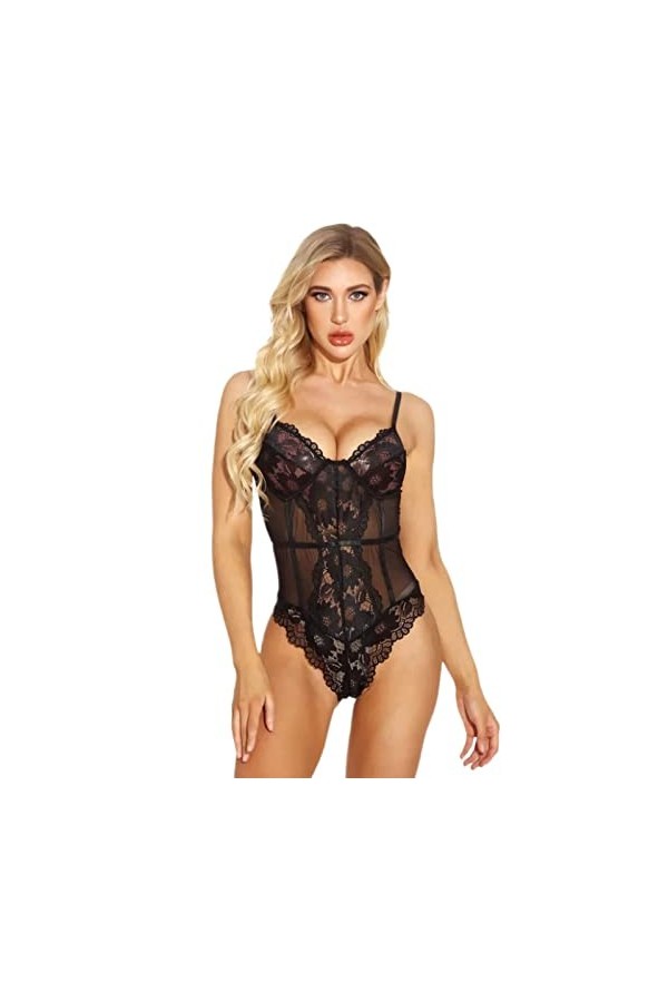 JINZIJINYU Lingerie Sexy Femme Coquine Hot Sexy Dentelle Lingerie Dentelle Body Femme Blanc Xl