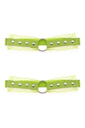 DOKLY Lot de 2 porte-jarretelles élastiques réglables en dentelle style punk gothique hip-hop pour chaussettes hautes