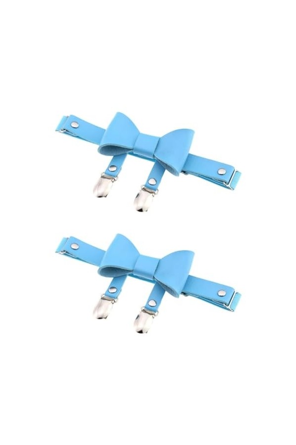 DOKLY Lot de 2 porte-jarretelles élastiques en cuir avec clips antidérapants, style punk, hip-hop, bijoux de corps, porte-jar