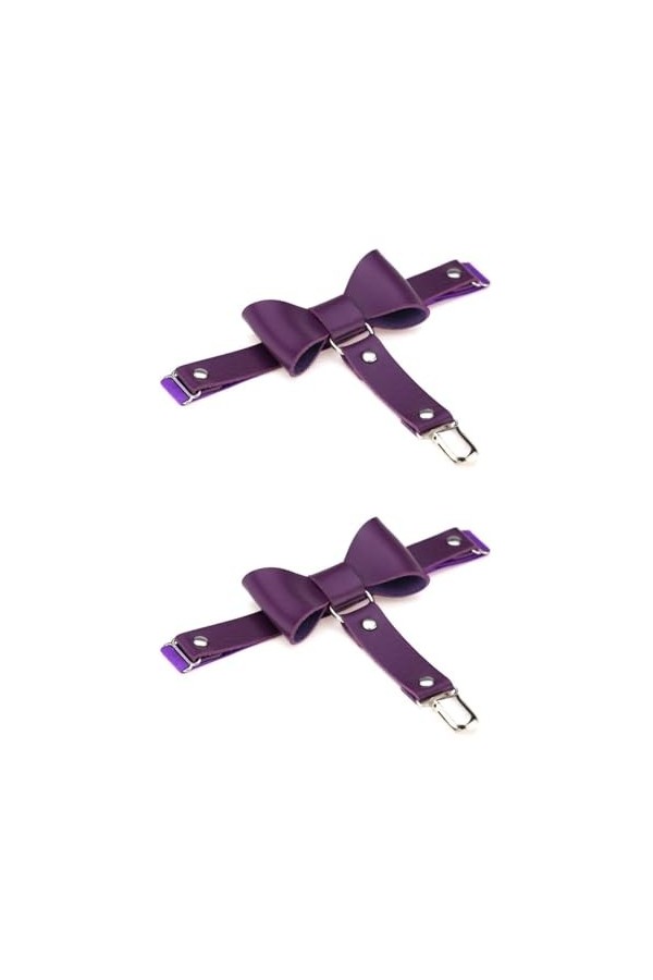 DOKLY Lot de 2 porte-jarretelles élastiques en cuir avec clips antidérapants, style punk, hip-hop, bijoux de corps, porte-jar