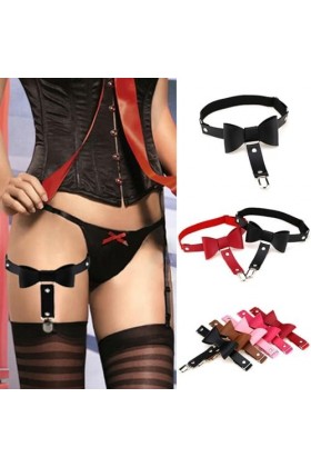 DOKLY Lot de 2 porte-jarretelles élastiques en cuir avec clips antidérapants, style punk, hip-hop, bijoux de corps, porte-jar