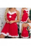 Fulidngzg Robe de Noël pour femme - Sexy - Pour fête de Noël - Tenue sexuelle extrême - Lingerie érotique - Grande taille - V