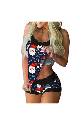 Pdakieyxnd sous-Vetements de Noël Feminins Sexy Rouge Noir Body Hot Coquin Lingerie Valentin Chaud Érotique Dentelle Féminin 