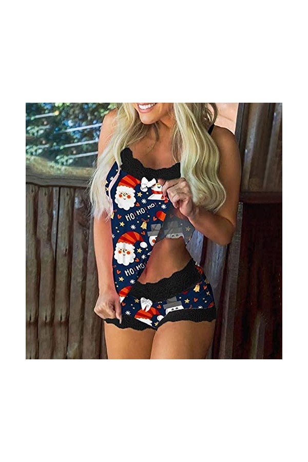 Pdakieyxnd sous-Vetements de Noël Feminins Sexy Rouge Noir Body Hot Coquin Lingerie Valentin Chaud Érotique Dentelle Féminin 