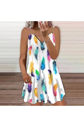 Briskorry Robe dété pour femme - Épaules dénudées - Longueur des manches - Robe de plage sexy avec fermeture éclair - Mini r