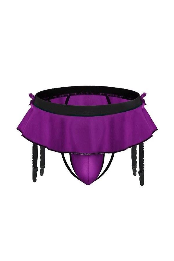 SINROYEE String pour homme Sissy Culotte Bikini Slip Sexy Girly Sous-vêtements, violet, taille unique