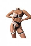 liaddkv Ensemble de lingerie sexy en maille élastique fine et transparente pour femme, Noir , XL