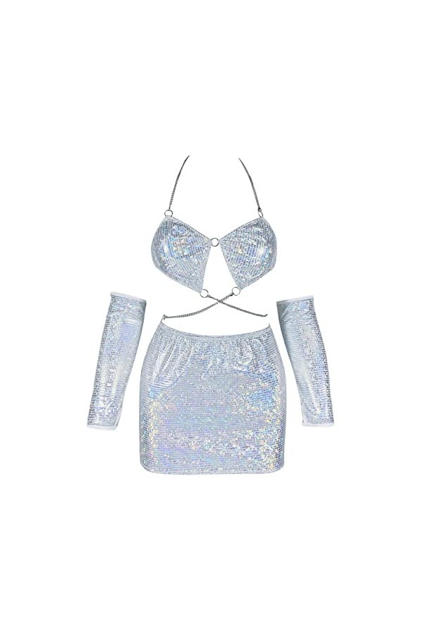 Lingerie Femme Sexy Ensemble Homme Sexy Hot y20.k Slim Sexy Hanging Neck Nightclub Shiny Hot Girls Hip Wrap Dress Fun Set Li