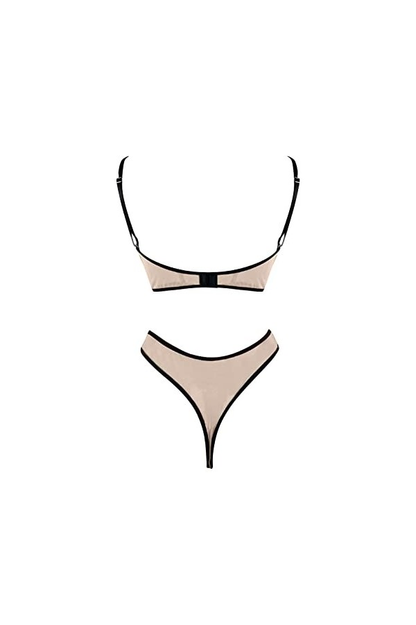 Ensemble Lingerie De Nuit Femmes Soutien-Gorge en Maille Sexy Dentelle Maille Voir à Travers Les sous-vêtements Ensemble de D