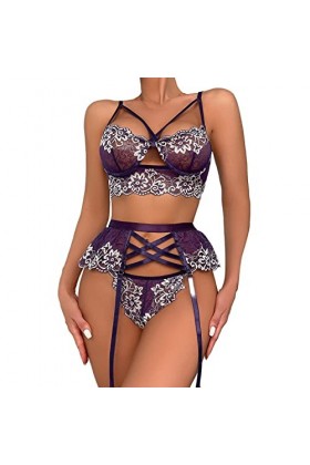 Lingerie Femme Sexy Ensemble Homme Sexy Hot y*2*k Femmes Mode sous-vêtements Sexy Lingerie Fronde Maille Creuse Bretelles Lin