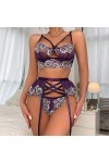 Lingerie Femme Sexy Ensemble Homme Sexy Hot y*2*k Femmes Mode sous-vêtements Sexy Lingerie Fronde Maille Creuse Bretelles Lin