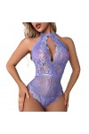 JINZIJINYU Lingerie Sexy Femme Coquine Hot Lingerie Sexy Perspective Dentelle Broderie Crochet Fleur Dentelle Body Lingerie V