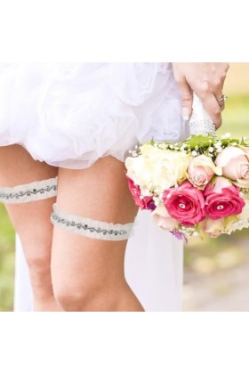 LIFKOME 2 Pièces Jarretière De Mariage Mariée Jarretelles En Dentelle Pour Femmes Porte-jarretelles De Mariage Harnais De Jam