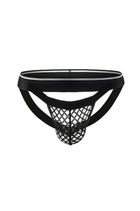 WEITING Hommes Sexy Porno Ajouré Transparent String Sheer Mesh Lingerie Pénis Sac Mini Culotte Entrejambe Exposé Entrejambe B