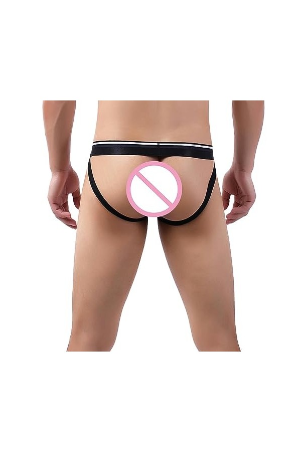 WEITING Hommes Sexy Porno Ajouré Transparent String Sheer Mesh Lingerie Pénis Sac Mini Culotte Entrejambe Exposé Entrejambe B