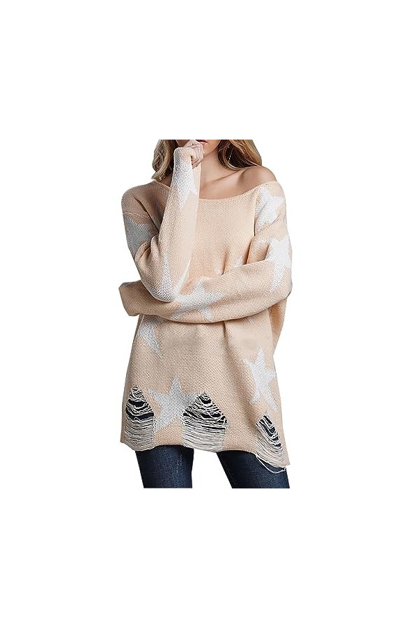 Gefomuofe Sweat-shirt à manches longues pour femme - Grande taille - Avec lettres - Tunique - Avec poches - Sans capuche, Bla