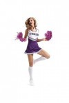 VIRACIN Femmes Halloween Cosplay pom-pom girl Costume tenue avec pompons jeu de rôle et célébrations festives robe ensemble d