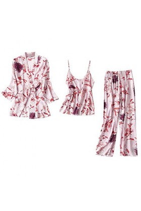 liaddkv Robe de nuit en polyester pour femme - Taille S, Rose, XL