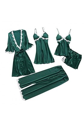 Ncenglings Nuisette Short Cou jarretière Dentelle 5 pièces Body Lingerie Femmes Robes sous-vêtements Sexy Ensemble Deep-V vêt