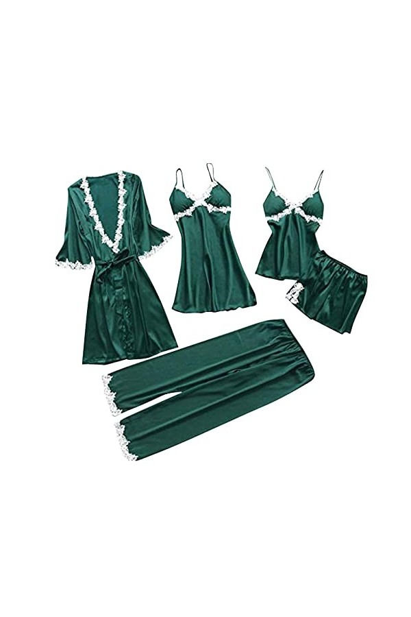 Ncenglings Nuisette Short Cou jarretière Dentelle 5 pièces Body Lingerie Femmes Robes sous-vêtements Sexy Ensemble Deep-V vêt