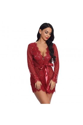 JINZIJINYU Nuisette Sexy Femme Ceinture De Lingerie Sexy Taille Plus Pour Femmes Pyjama En Dentelle Sexy Perspective Cardigan