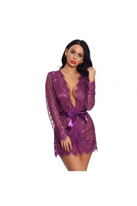 JINZIJINYU Nuisette Sexy Femme Ceinture De Lingerie Sexy Taille Plus Pour Femmes Pyjama En Dentelle Sexy Perspective Cardigan
