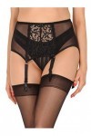 Merry Style Porte-Jarretelles en Dentelle Lingerie Sexy sous-vêtement Femme MS10367GA Noir3, L 