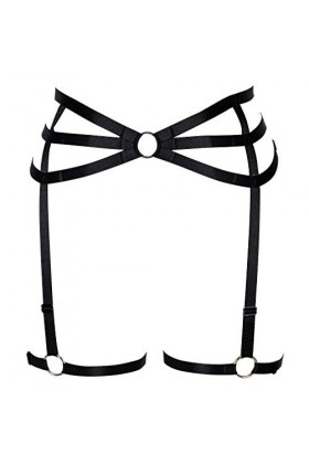 BODY CAGE Femmes Harnais Jarretière Punk Goth Ceinture Jambe De Harnais De sous-vêtements De Danse Accessoires Noir 