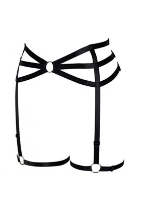 BODY CAGE Femmes Harnais Jarretière Punk Goth Ceinture Jambe De Harnais De sous-vêtements De Danse Accessoires Noir 