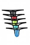 Jungerhouse String Homme Sexy Hot Slips Tangas Thong Bikini Briefs sous-vêtements T-Back avec Bulge Poche XL,G 5pcs 