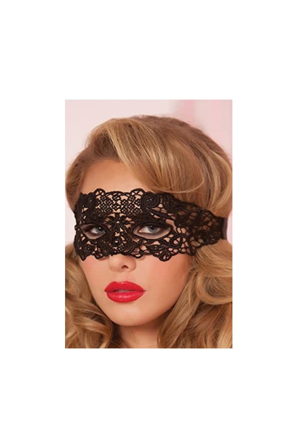 PUYYDS Lingerie Sexy Femmes Chaudes vêtements Exotiques Dentelle Creuse Masque pour Les Yeux Accessoires Noir Rouge discothèq