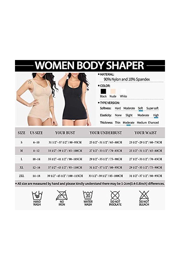Ducomi DUCOMISHAPER Débardeur de sous-vêtements pour Femmes - sous-vêtement Amincissant 3 en 1 Modélisation Push Up - Gaine a