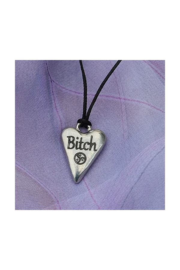 Les Etains de Jumilhac Pendentif BDSM Bitch Chienne , Fabrication Artisanale Française, en Etain