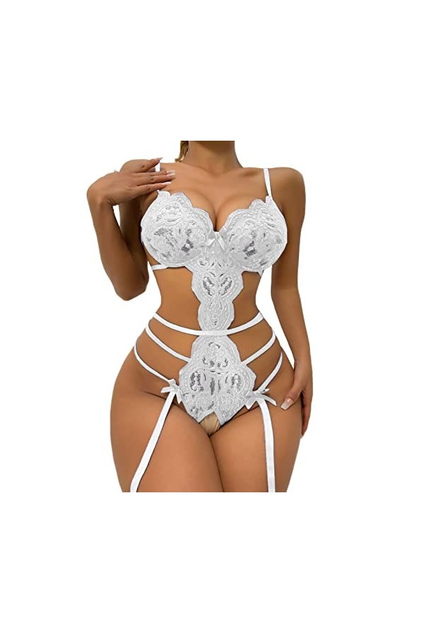 SKFLABOOF Tenu Sexy Coquin Femme Sexy Coquine Nuisette Rouge Lingerie Dentelle Coquine Hot Femme Femme Vêtements De Nuit Culo