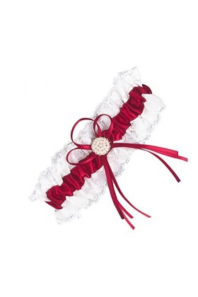 MeiYeAE Jarretière blanche pour mariage, mariage, jarretelles élastiques avec nœud en dentelle, pour mariée, demoiselle dhon