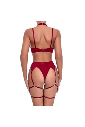 Lingerie Femme, Femme Ensemble de Lingerie Sexy Babydoll Imprimé Léopard Push Up Bra Soutien-Gorge et String Culotte 2 Pièces