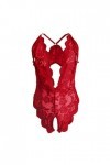 Nuisette Sexy Femme Sensuelle Sexy Cuir Lingerie Ouverte Vêtements Valentin Sex Slip Ouvert Hot Rouge Body Nuisette Dessous C