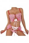 Fantasme en Lingerie pour Femmes sous-vêtements Sexy Sangle Dentelle Sangle façonnage Fendu Ensemble de sous-vêtements Amusan