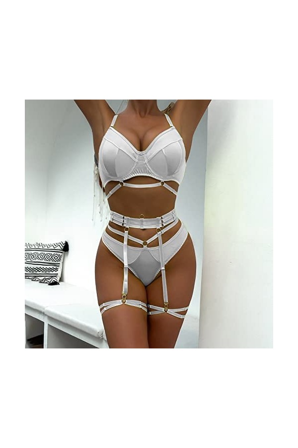 Lingerie Femme Sexy Ensemble Homme Sexy Hot y*2*k Mode féminine Pure Color Bandage Mesh Splicing sous-vêtements Sexy avec des