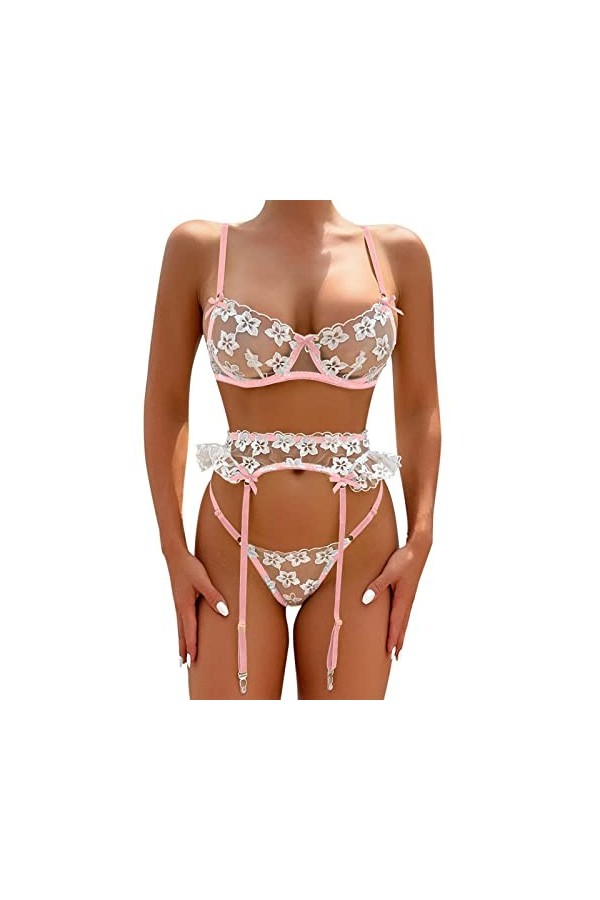 Lingerie Femme Sexy Ensemble Homme Sexy Hot y*2*k Femmes à la Mode Sexy Dentelle Fleur Sexy Lingeriet serré Sexy sous-vêtemen