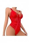 UOWEG Femmes Lingerie Sexy Mesh Sexy Lingerie Combinaison Robe Moulante Sexy Red, M 