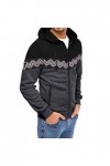 Zannycn Sweat à capuche zippé pour homme à pois stéréo, courbe, imprimé, épissure, fermeture éclair, sweat-shirt à capuche, s