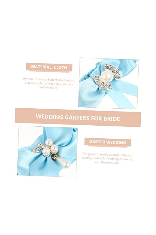 Diyfixlcd Lot de 2 anneaux de jambe bleus pour costume de bal de fin dannée, jarretière de mariée pour demoiselle dhonneur 