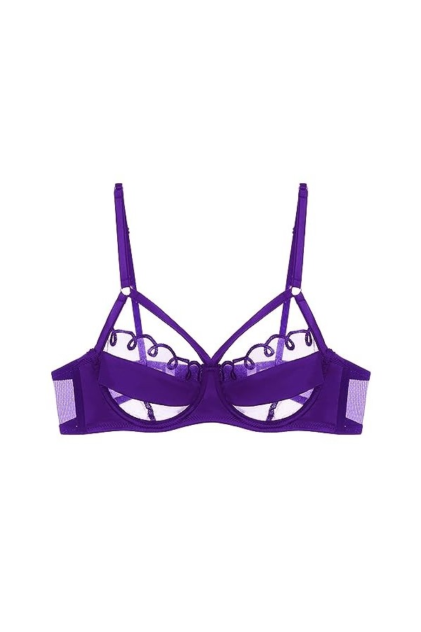 Lingerie Sexy pour Femme Femmes Français Sexy Mesh Splicing Respirant Confortable Sexy Super Mince Soutien-Gorge Body Sexy en