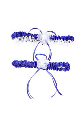 SOIMISS 1 Ensemble Arc Jarretière Ceintures De Bal Ceinture en Dentelle Perle Ceinture Bowknot Jarretière Dentelle De Mariée 