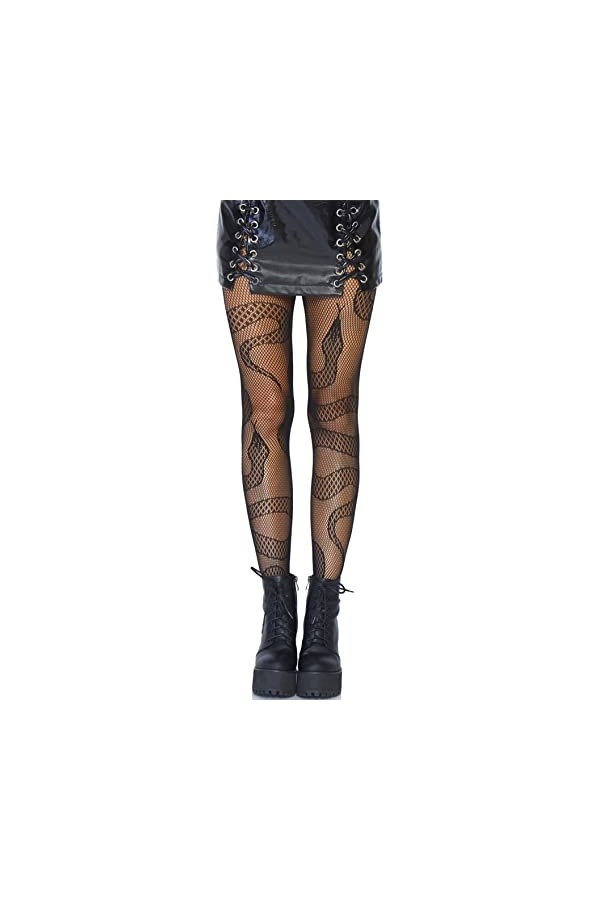 Leg Avenue Snake Collants, Black, Taille Unique Femme