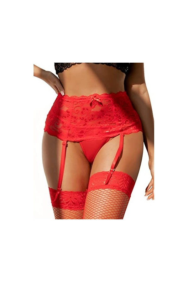 ohyeahlady Porte Jarretelle Sexy Ensemble Porte-Jarretelle Grande Taille Jarretelle avec 4 pinces Ensemble Porte Jarretelle e